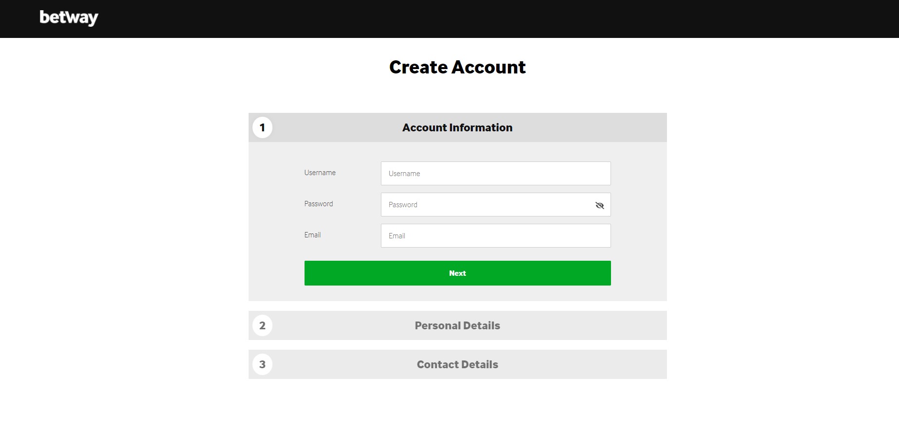 Betway login and register