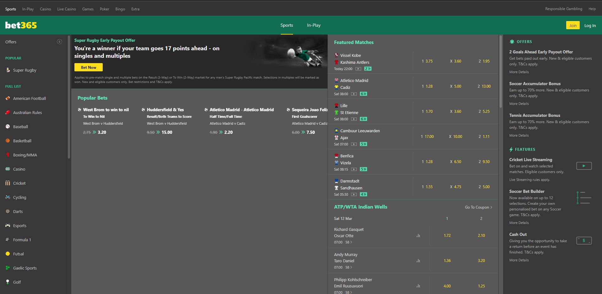 bet365 dashboard review